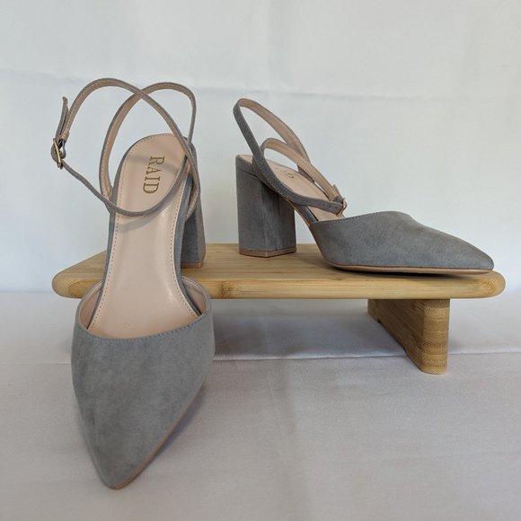 RAID Neima Gray Block Heels - Wide Fit - Picture 2 of 6